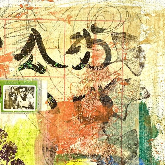 Blind Love - Original Art Mixed Media Signed Asian Fusion Painting 12”x16” - Picture 4 of 12